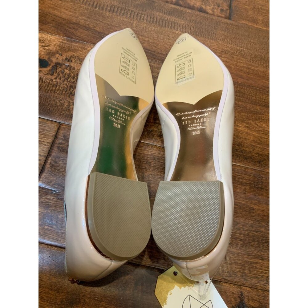 Ted Baker Pale Pink Patent Leather Dabih V2 Cutout Pointed Toe Flats, Size 39.5 - Picture 7 of 8